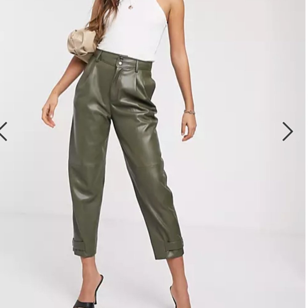 Mango Faux Leather Trouser